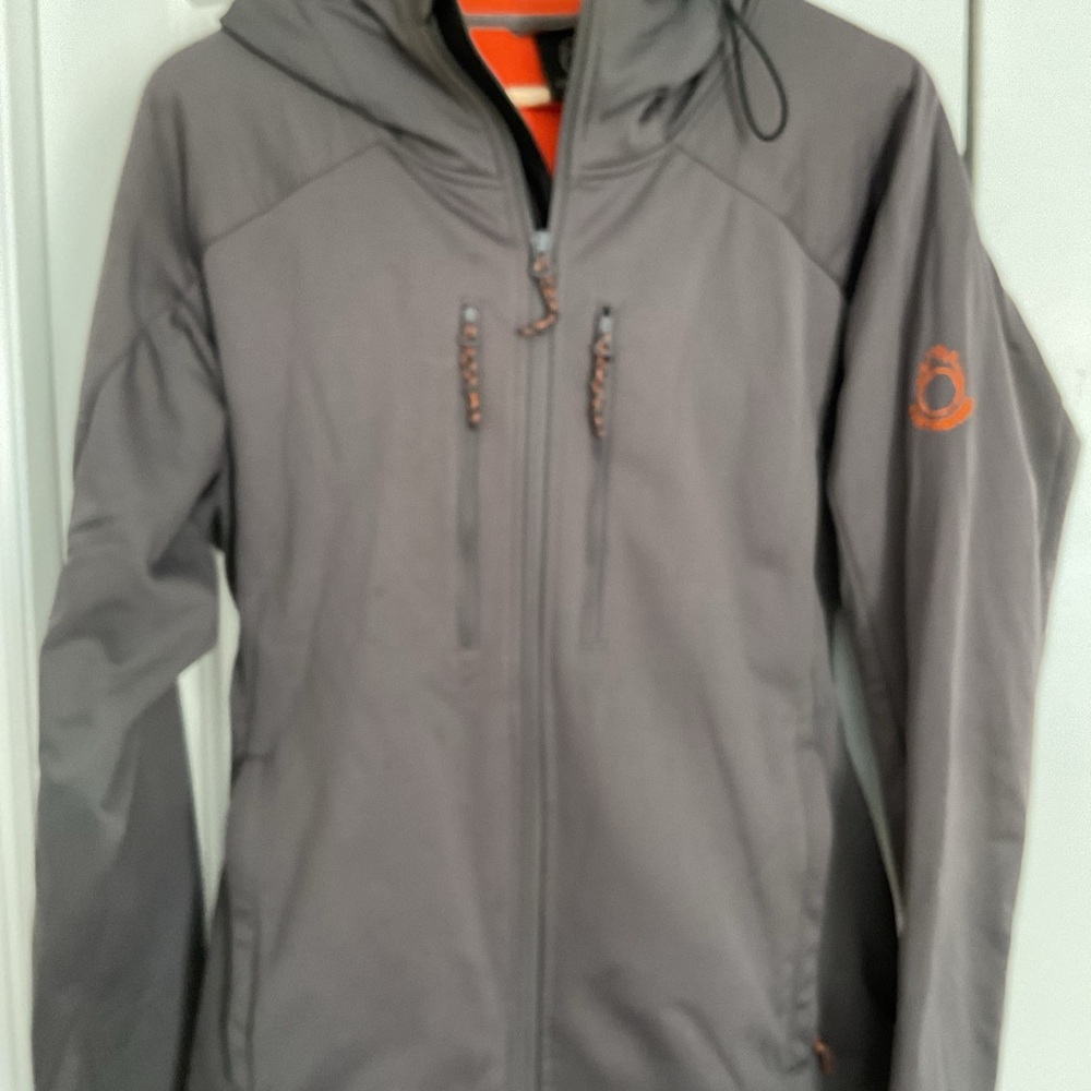 CINTAMANI ICELAND Gray Softshell Jacket with Orange Accents L